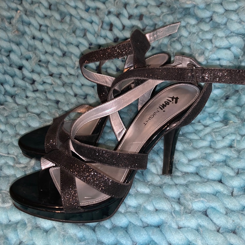 Black Sequin Platforms